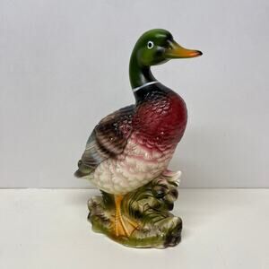 Vintage Wales Ceramic Mallard Green Head Male Duck Water Fowl Figurine